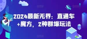 2024最新无界：直通车+魔方，2种群爆玩法-优优云创网
