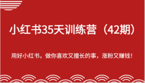 小红书35天训练营(42期)-用好小红书,做你喜欢又擅长的事,涨粉又赚钱!-优优云创网