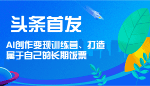 头条首发 AI创作变现训练营，打造属于自己的长期饭票-优优云创网