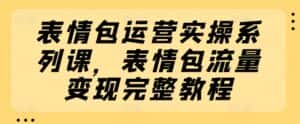 表情包运营实操系列课,表情包流量变现完整教程-优优云创网