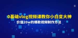 (11517期)0基础vlog视频课教你小白变大神:价值20w的爆款视频制作方法-优优云创网