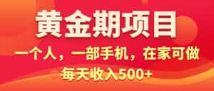 (11527期)黄金期项目,电商搞钱!一个人,一部手机,在家可做,每天收入500+-优优云创网