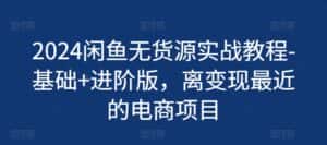 2024闲鱼无货源实战教程-基础+进阶版,离变现最近的电商项目-优优云创网