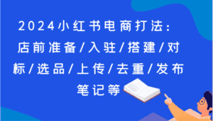 2024小红书电商打法：店前准备/入驻/搭建/对标/选品/上传/去重/发布笔记等-优优云创网