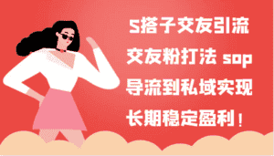 S搭子交友引流，交友粉打法 sop，导流到私域实现长期稳定盈利！-优优云创网