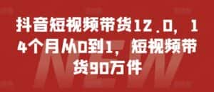抖音短视频带货12.0,14个月从0到1,短视频带货90万件-优优云创网