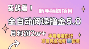 （11578期）小说全自动阅读撸金5.0 操作简单 可批量操作 零门槛！小白无脑上手月入2w+-优优云创网