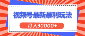 （11588期）视频号最新暴利玩法，轻松月入30000+-优优云创网