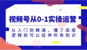 视频号从0-1实操运营,从入门到精通,懂了底层逻辑就可以延伸所有知识(更新2024.7)-优优云创网