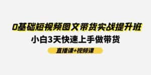 (11641期)0基础短视频图文带货实战提升班(直播课+视频课):小白3天快速上手做带货-优优云创网