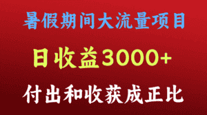 一天收益3000+,暑假期间, 这个项目才是真火-优优云创网