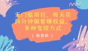 （11647期）无门槛项目，每天花两分钟躺着收益，多种收益方式-优优云创网