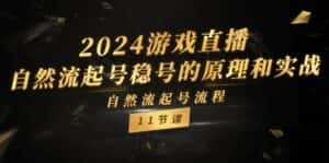 2024游戏直播自然流起号稳号的原理和实战,自然流起号流程(11节)-优优云创网