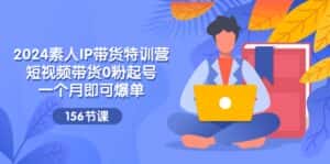 (11670期)2024素人IP带货特训营,短视频带货0粉起号,一个月即可爆单(156节)-优优云创网