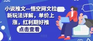 小说推文—悟空网文拉新玩法详解,单价上涨,红利期好推-优优云创网