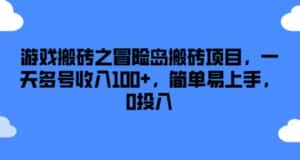游戏搬砖之冒险岛搬砖项目,一天多号收入100+,简单易上手,0投入-优优云创网