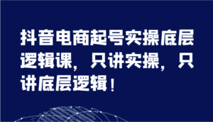 抖音电商起号实操底层逻辑课,只讲实操,只讲底层逻辑!(7节)-优优云创网
