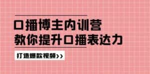 (11728期)口播博主内训营:百万粉丝博主教你提升口播表达力,打造爆款视频-优优云创网