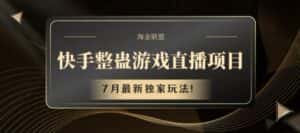 快手整蛊游戏直播项目,7月最新独家玩法-优优云创网