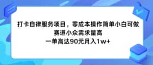 打卡自律服务项目，零成本操作简单小白可做，赛道小众需求量高，一单高达90元月入1w+-优优云创网