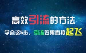 （11776期）高效引流的方法，可以帮助你日引300+创业粉，一年轻松收入30万，比打工强-优优云创网