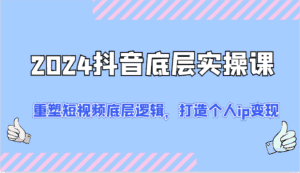 2024抖音底层实操课：重塑短视频底层逻辑，打造个人ip变现（52节）-优优云创网