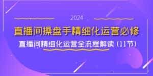 直播间操盘手精细化运营必修,直播间精细化运营全流程解读 (11节)-优优云创网