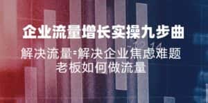 (11822期)企业流量增长实战九步曲,解决流量=解决企业焦虑难题,老板如何做流量-优优云创网