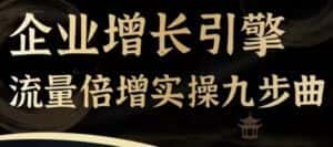 企业增长引擎流量倍增实操九步曲，一套课程帮你找到快速、简单、有效、可复制的获客+变现方式，-优优云创网