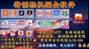 （11844期）挂机副业 月入过万，特别适合宝爸宝妈学生党，工作室特别推荐-优优云创网