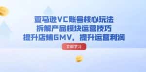 (11848期)亚马逊VC账号核心玩法,拆解产品模块运营技巧,提升店铺GMV,提升运营利润-优优云创网