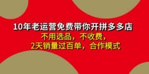 （11853期）拼多多 最新合作开店日收4000+两天销量过百单，无学费、老运营代操作、…-优优云创网