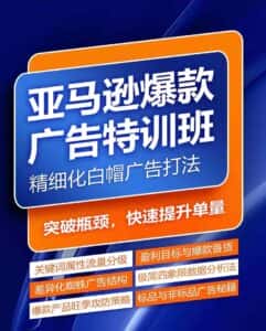 亚马逊爆款广告特训班,快速掌握亚马逊关键词库搭建方法,有效优化广告数据并提升旺季销量-优优云创网