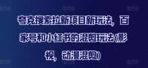 夸克搜索拉新项目新玩法，百家号和小红书的混剪玩法(影视，动漫混剪)-优优云创网
