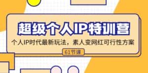 (11877期)超级个人IP特训营,个人IP时代才最新玩法,素人变网红可行性方案 (61节)-优优云创网