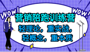 营销陪跑训练营,轻理论,重实战,轻概念,重本质,适合中小企业和初创企业的老板-优优云创网