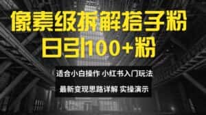 像素级拆解搭子粉，日引100+，小白看完可上手，最新变现思路详解-优优云创网