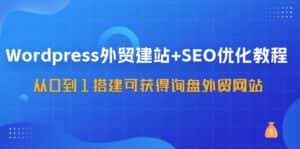 WordPress外贸建站+SEO优化教程，从0到1搭建可获得询盘外贸网站（57节课）-优优云创网