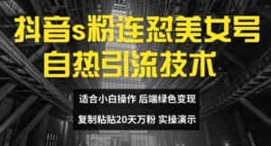 抖音s粉连怼美女号自热引流技术复制粘贴，20天万粉账号，无需实名制，矩阵操作-优优云创网