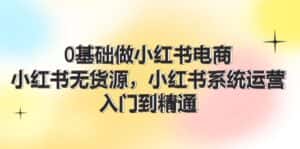 （11960期）0基础做小红书电商，小红书无货源，小红书系统运营，入门到精通 (70节)-优优云创网
