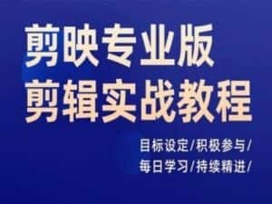 剪映专业版剪辑实战教程,目标设定/积极参与/每日学习/持续精进-优优云创网