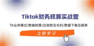 （11978期）Tiktok财务核算实战营：TK业务模式/数据核算/应收款及毛利/数据下载及报表-优优云创网