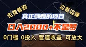 (11979期)免费看剧,边看边赚,日入2000+不是梦,一个真正的躺赚项目-优优云创网
