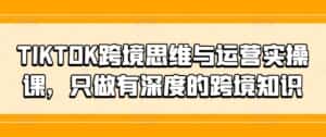 TIKTOK跨境思维与运营实操课，只做有深度的跨境知识-优优云创网