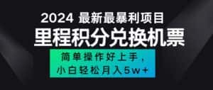 （12016期）2024最新里程积分兑换机票，手机操作小白轻松月入5万++-优优云创网