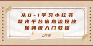 （12020期）从0-1学习小红书 聚光平台信息流投放，保姆级入门教程（12节课）-优优云创网