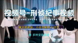 利用刑侦纪实视频,赚视频号分成计划收益,操作简单,新手小白轻松月入过万-优优云创网