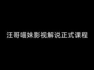 汪哥影视解说正式课程:剪映/PR教学/视解说剪辑5大黄金法则/全流程剪辑7把利器等等-优优云创网