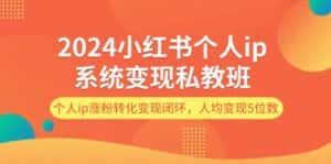 （12039期）2024小红书个人ip系统变现私教班，个人ip涨粉转化变现闭环，人均变现5位数-优优云创网