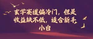 玄学赛道偏冷门，但是收益缺不低，适合新手小白-优优云创网